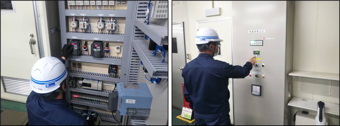 制御盤点検の様子
